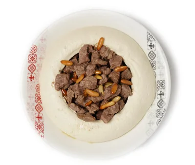 Hummus with Meat and Pine Nuts — Habib Beirut Dubai